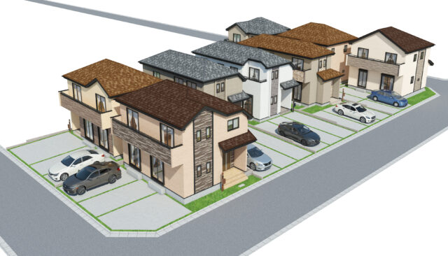 弊社管理物件! 🌞全8棟の大型開発分譲地!全8邸の美しい街並み × 南向き中心の明るい暮らし !  所在：草加市長栄３丁目４５－２付近  販売価格4,490万円～