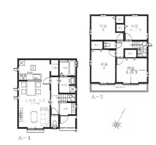 ～清瀬市竹丘3丁目 新築戸建住宅 全2棟～新規未公開物件! 全棟2階4部屋の4LDK♪2025年12月末完成予定♪販売価格3,890万円より