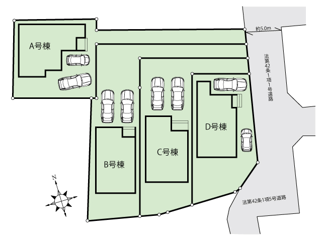 区画図(C・D号棟は次期販売予定) 区画図(C・D号棟は次期販売予定)