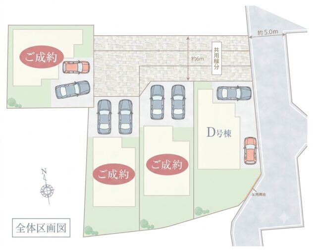 区画図(C・D号棟は次期販売予定) 区画図(C・D号棟は次期販売予定)