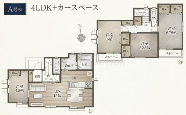 A号棟/4LDK/4,590万円(間取) A号棟/4LDK/4,590万円(間取)