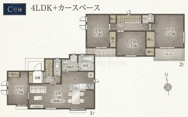 C号棟/4LDK/3,790万円(間取) C号棟/4LDK/3,790万円(間取)