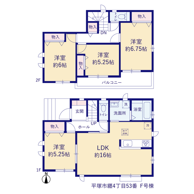 F号棟 間取り図(4LDK)