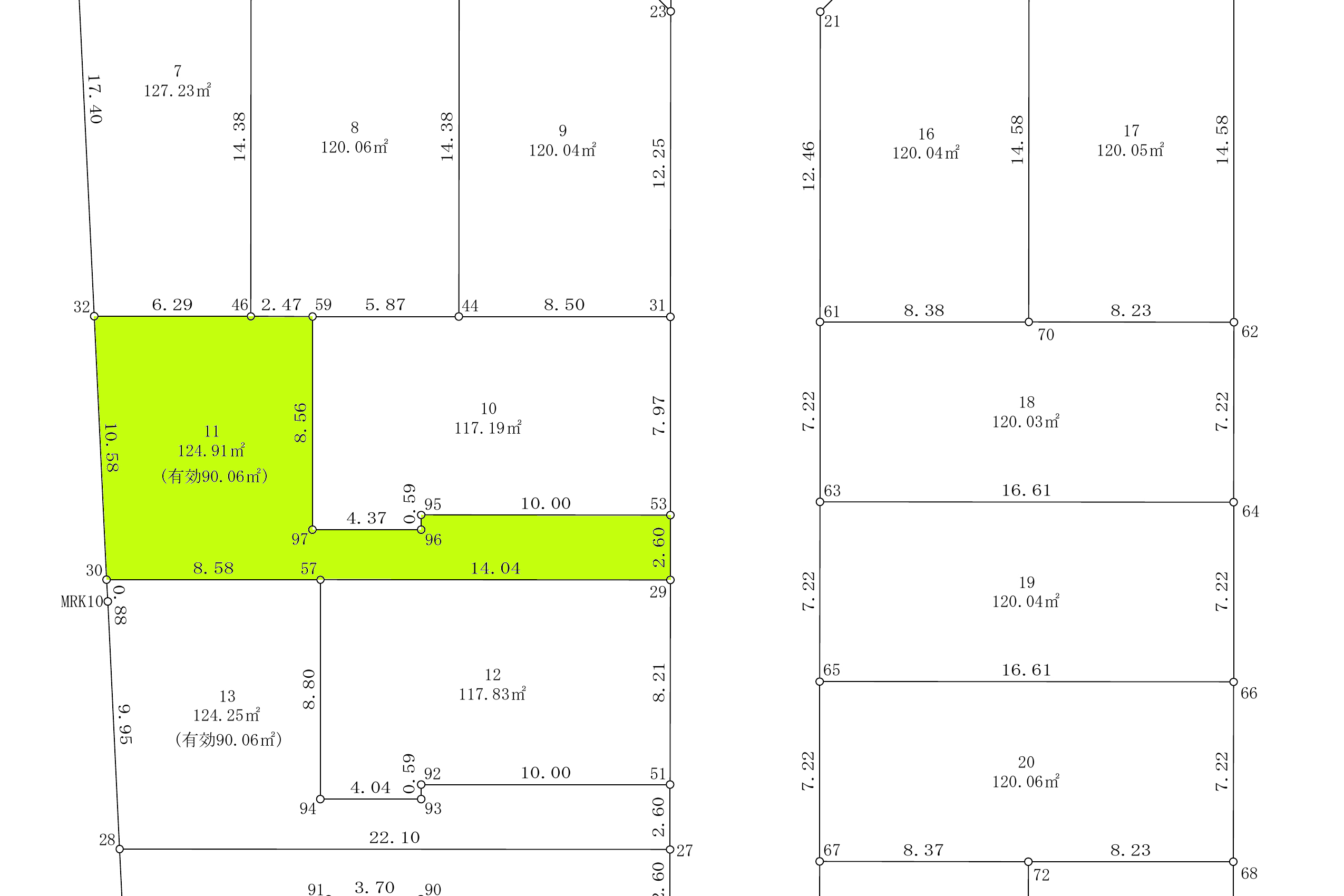 11区画124.91㎡ / 3,380万円